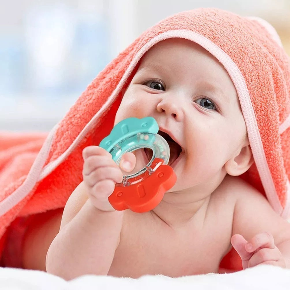 Huanger - Baby Rattles & Teether Sensory Set 8pcs - Multicolor