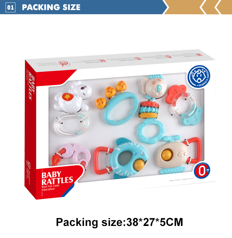 Huanger - Baby Rattles And Teether Toy Set For Newborns 7Pcs