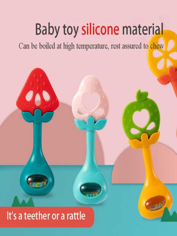 Baby Teether Flower for Babies – Soft Silicone Teething Toy with Rattle, Sensory Play & Teething Relief for 3+ Months
