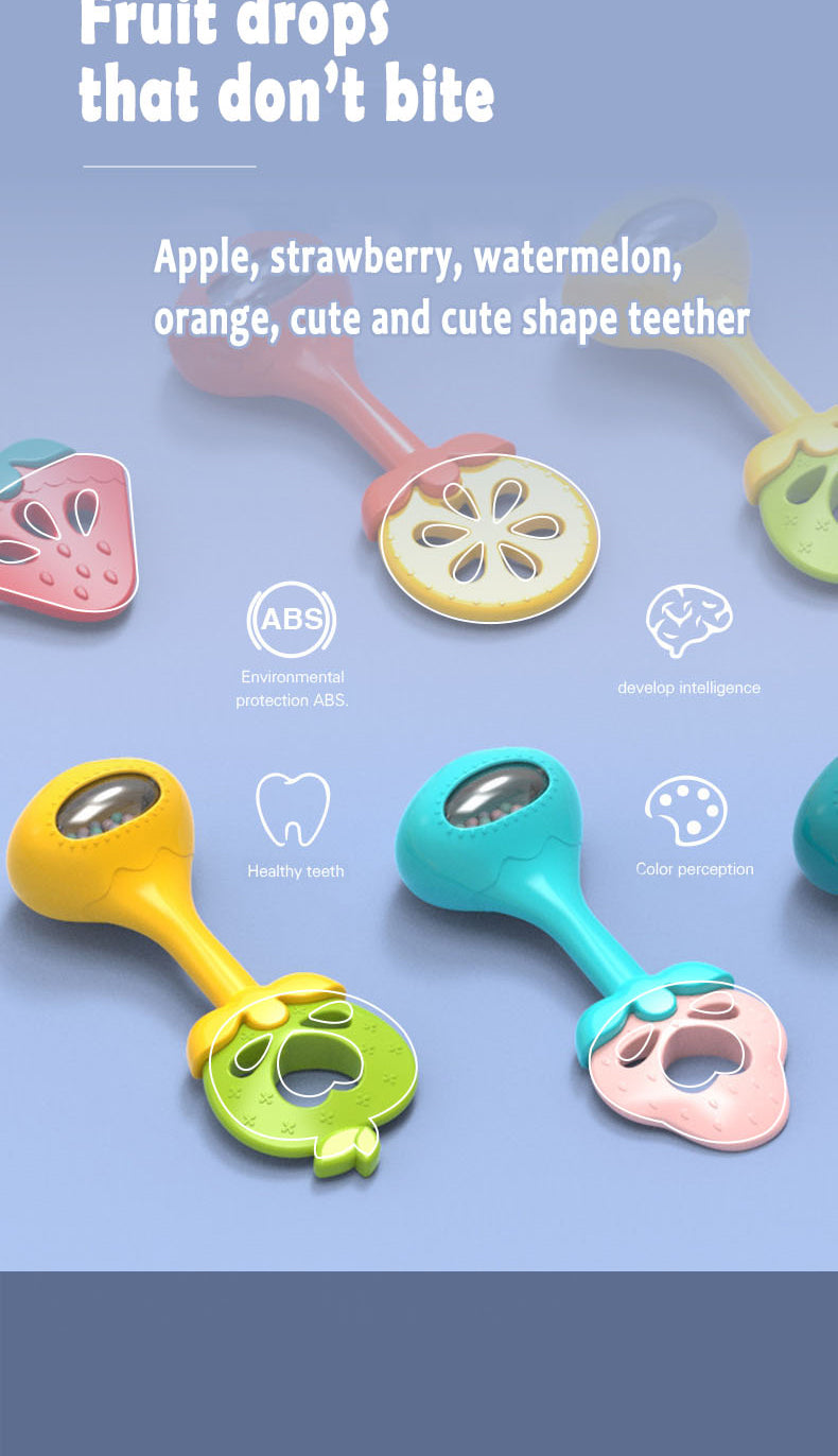 Baby Teether Apple for Babies – Soft Silicone Teething Toy with Rattle, Sensory Development for 3+ Month Old Babies