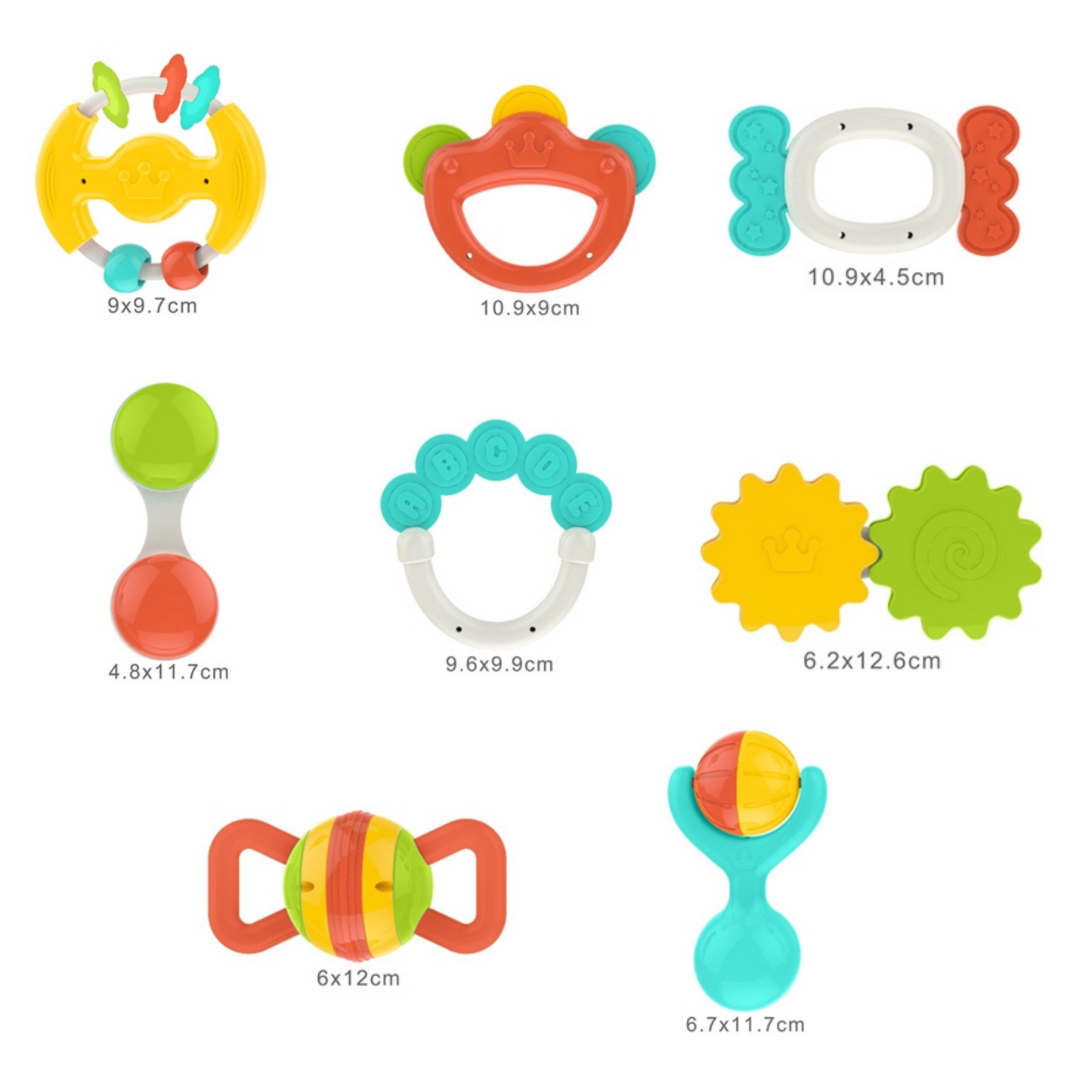 Huanger - Baby Rattles And Teether Toy Set For Newborns 8Pcs
