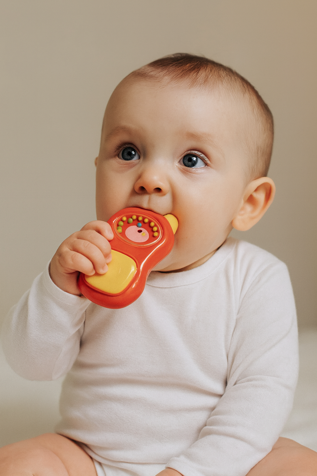Huanger - Baby Mobile Phone Toy Rattle W/ Sounds -Orange/Pink