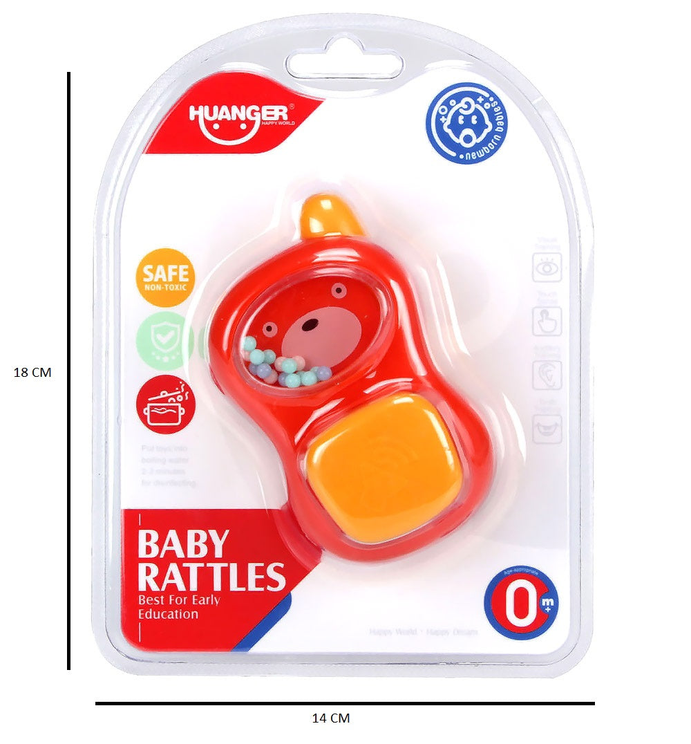 Huanger - Baby Mobile Phone Toy Rattle W/ Sounds -Orange/Pink