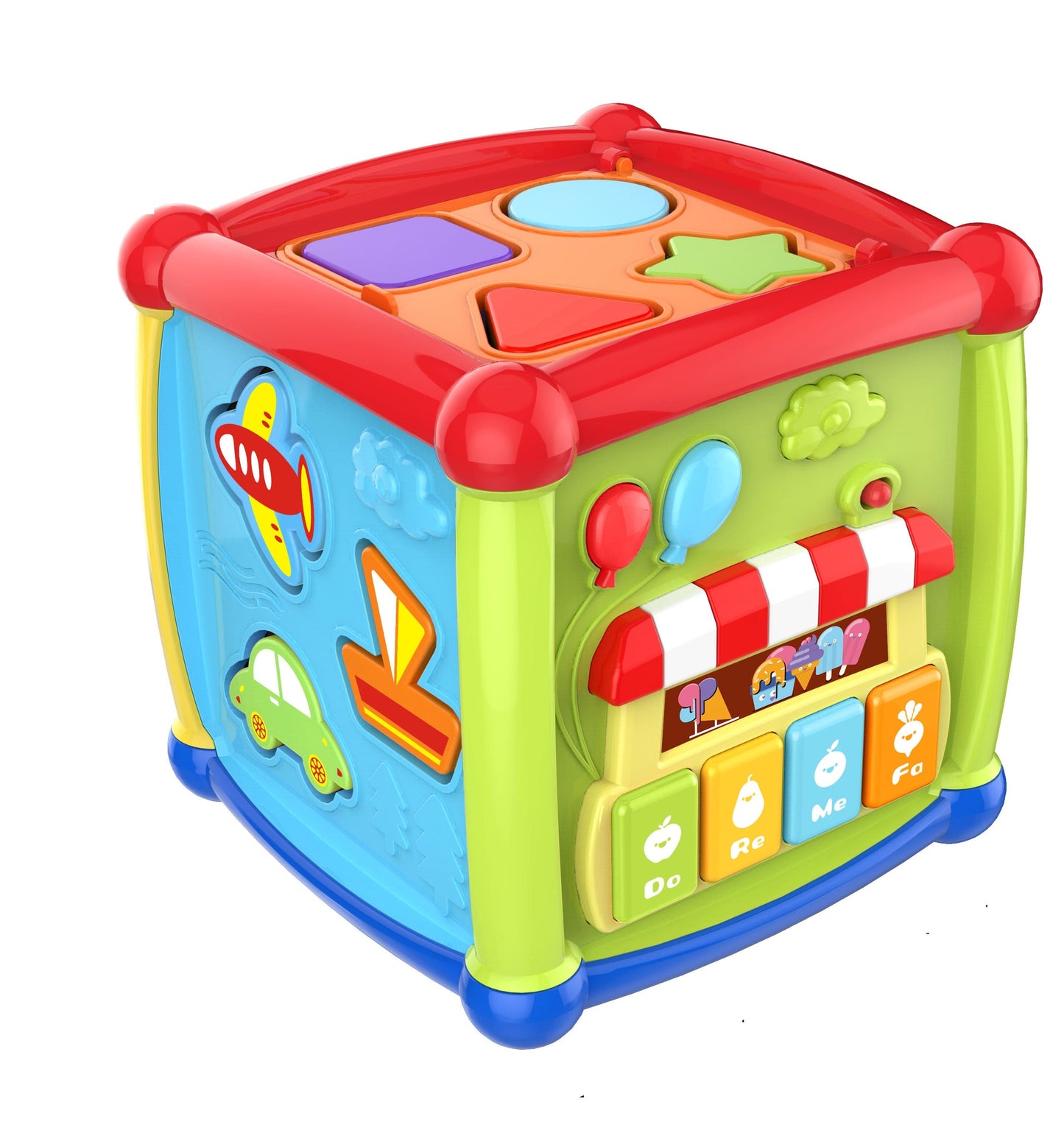 Huanger - Baby Activity Cube Shape Learning Toy - Multicolor