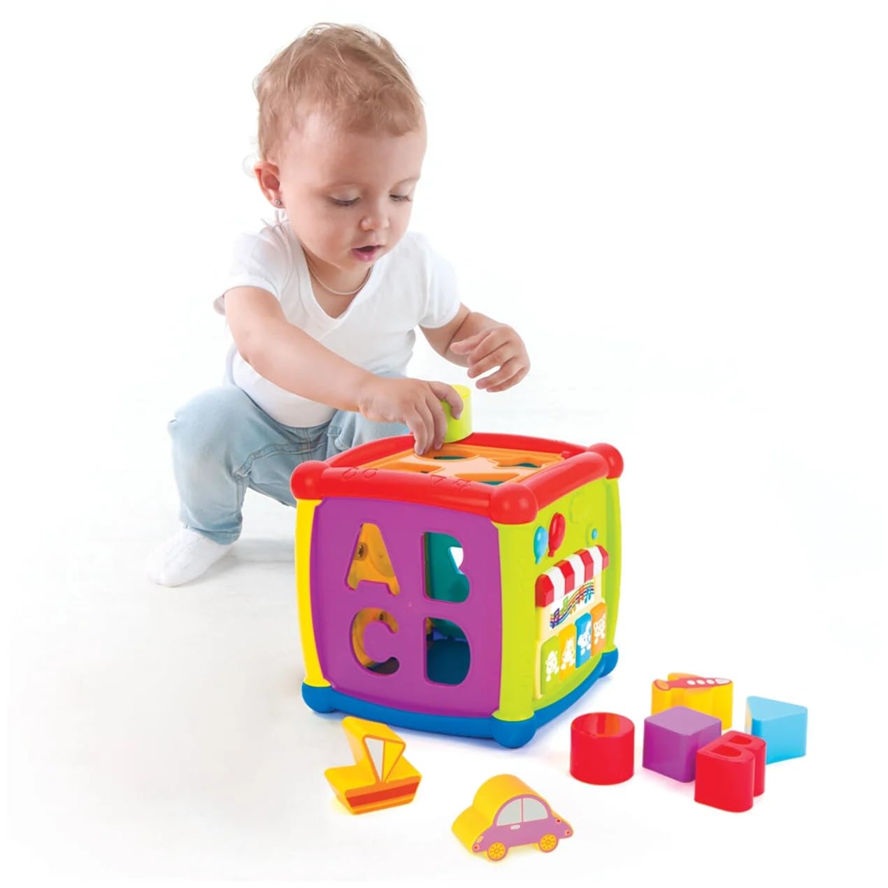 Huanger - Baby Activity Cube Shape Learning Toy - Multicolor