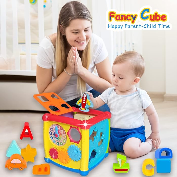 Huanger - Baby Activity Cube Shape Learning Toy - Multicolor