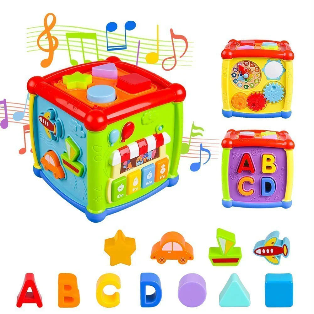 Huanger - Baby Activity Cube Shape Learning Toy - Multicolor