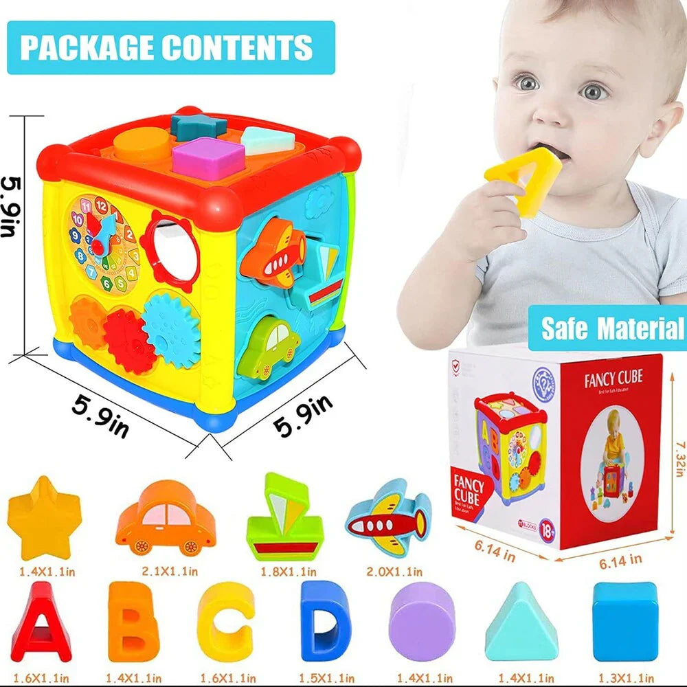 Huanger - Baby Activity Cube Shape Learning Toy - Multicolor