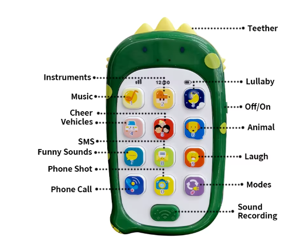 Huanger - Kid's Musical Fun Animal Mobile Phone - Multicolor
