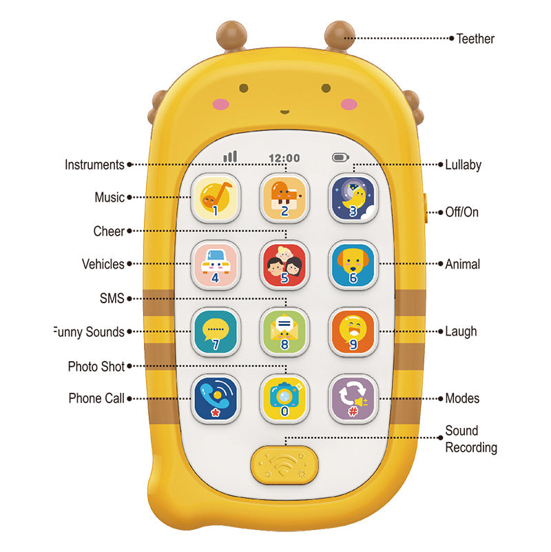 Huanger - Kid's Musical Fun Animal Mobile Phone - Multicolor