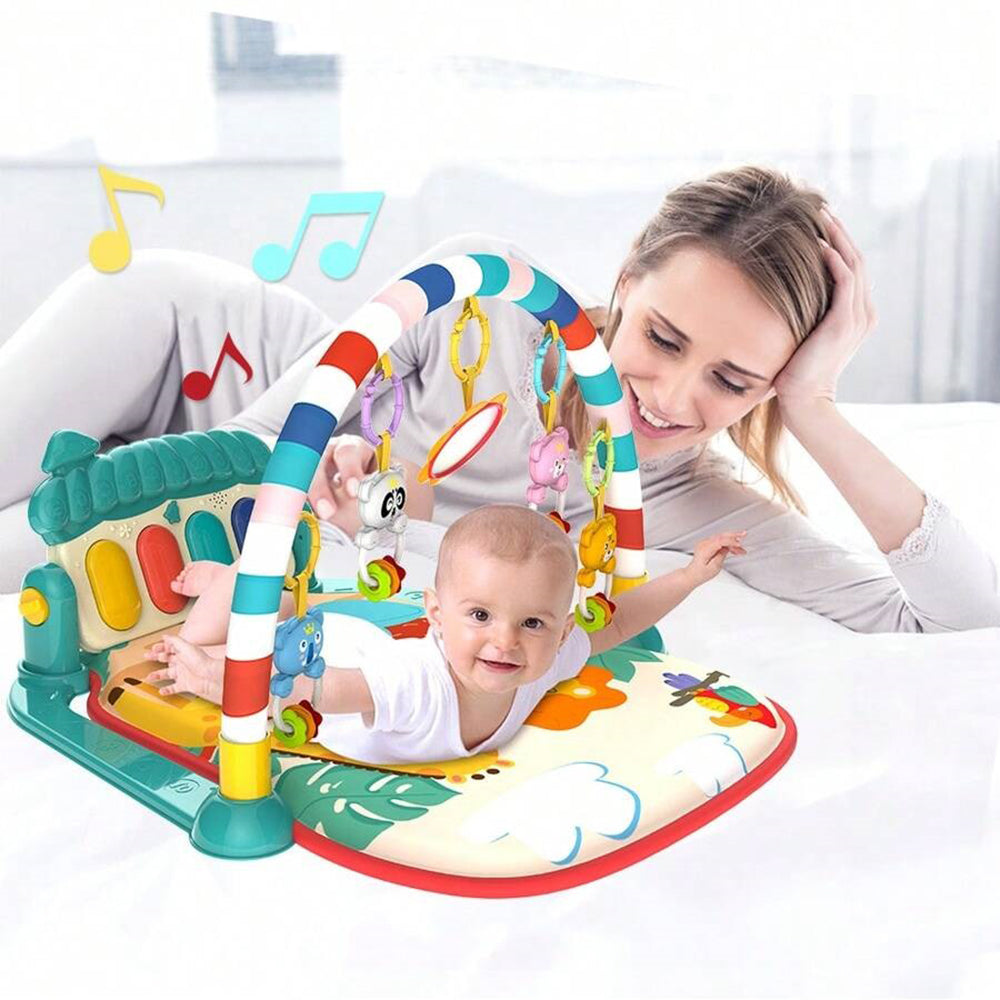 Huanger -Baby Play Gym Mat & Learning Walker With Music - Multicolor