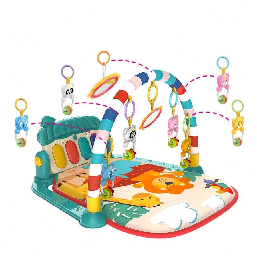 Huanger -Baby Play Gym Mat & Learning Walker With Music - Multicolor