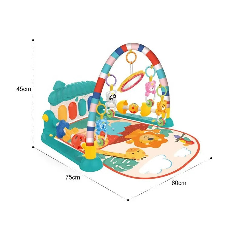 Huanger -Baby Play Gym Mat & Learning Walker With Music - Multicolor