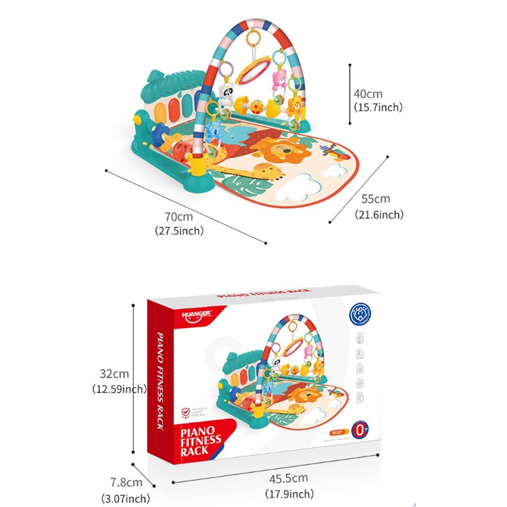 Huanger -Baby Play Gym Mat & Learning Walker With Music - Multicolor