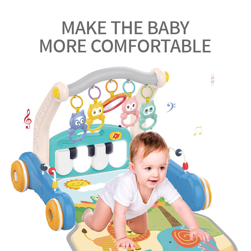Huanger - Baby Play Gym Walker W/ Piano Activity Center - Multicolor