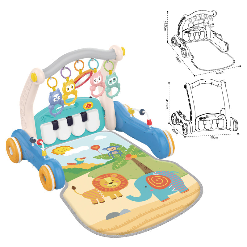 Huanger - Baby Play Gym Walker W/ Piano Activity Center - Multicolor