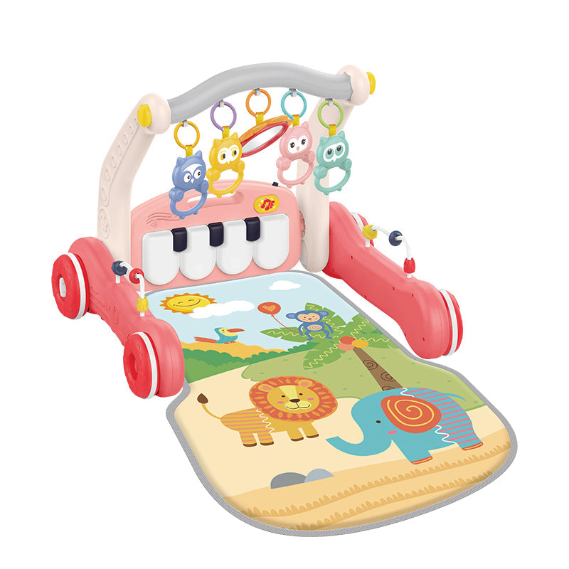 Huanger - Baby Play Gym Walker W/ Piano Activity Center - Multicolor
