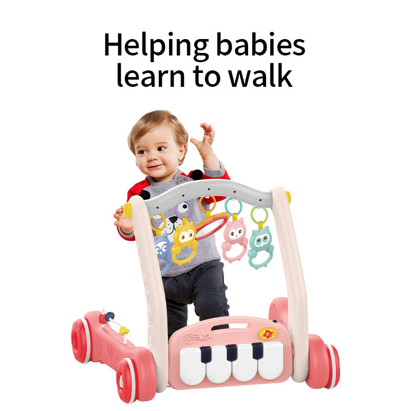 Huanger - Baby Play Gym Walker W/ Piano Activity Center - Multicolor