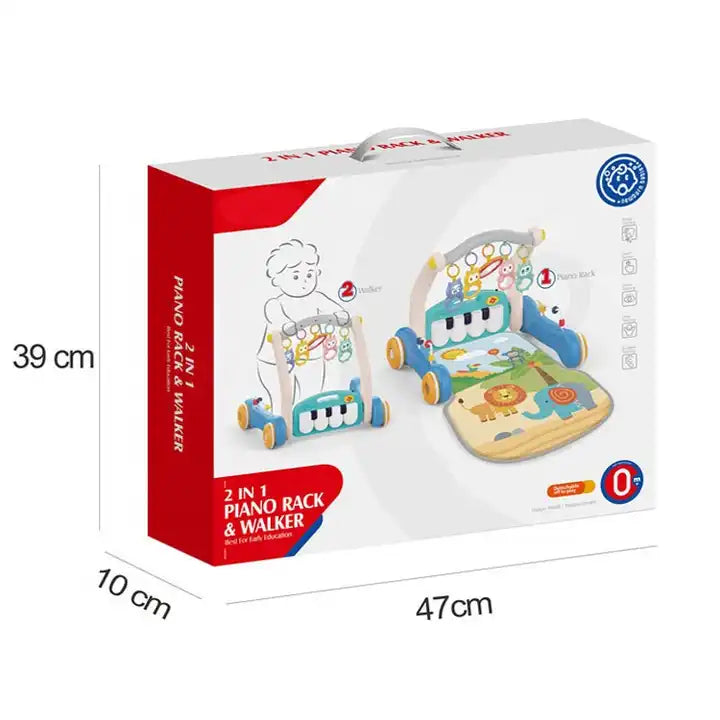 Huanger - Baby Play Gym Walker W/ Piano Activity Center - Multicolor