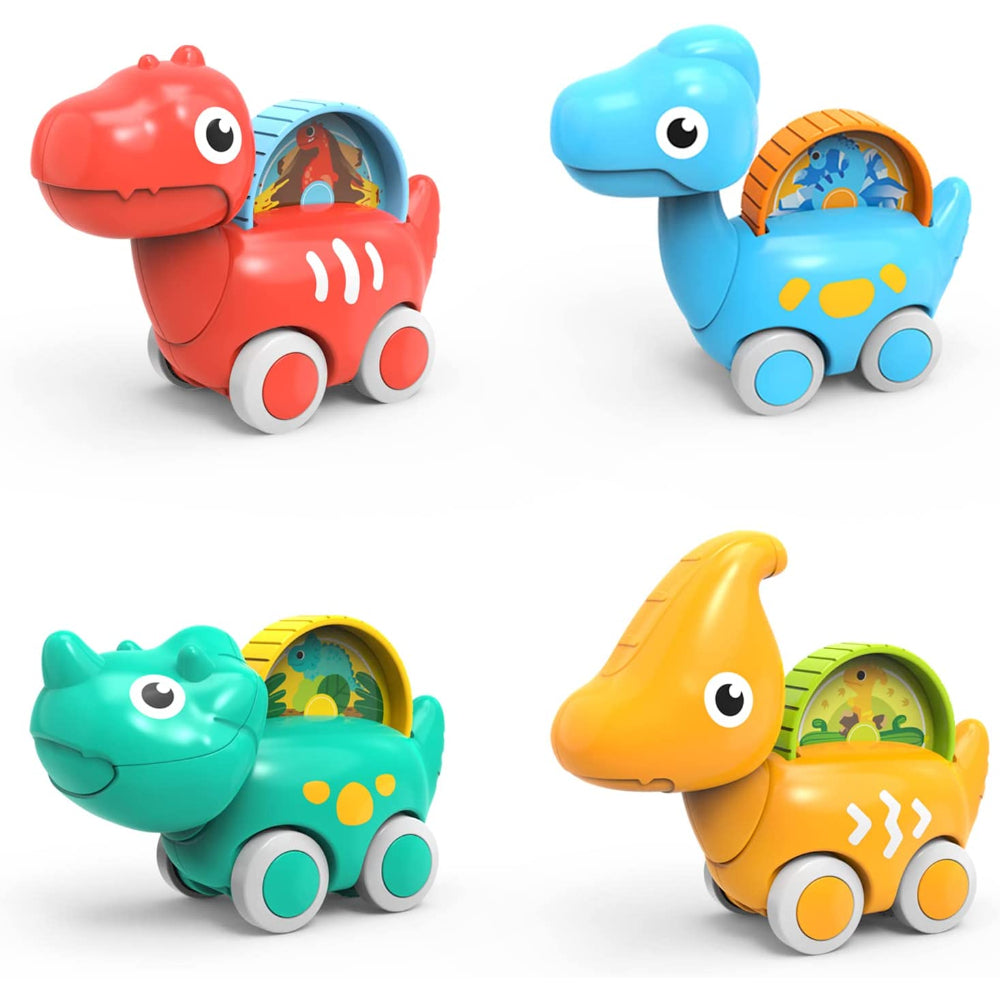 Huanger -Baby Dinosaur Push And Pull Toy Car With Wheels - Multicolor