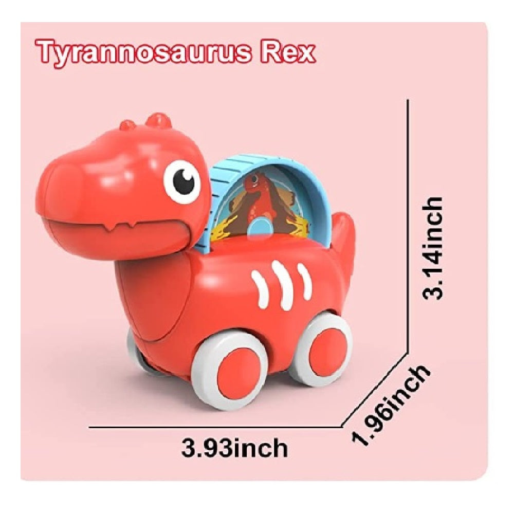 Huanger -Baby Dinosaur Push And Pull Toy Car With Wheels - Multicolor