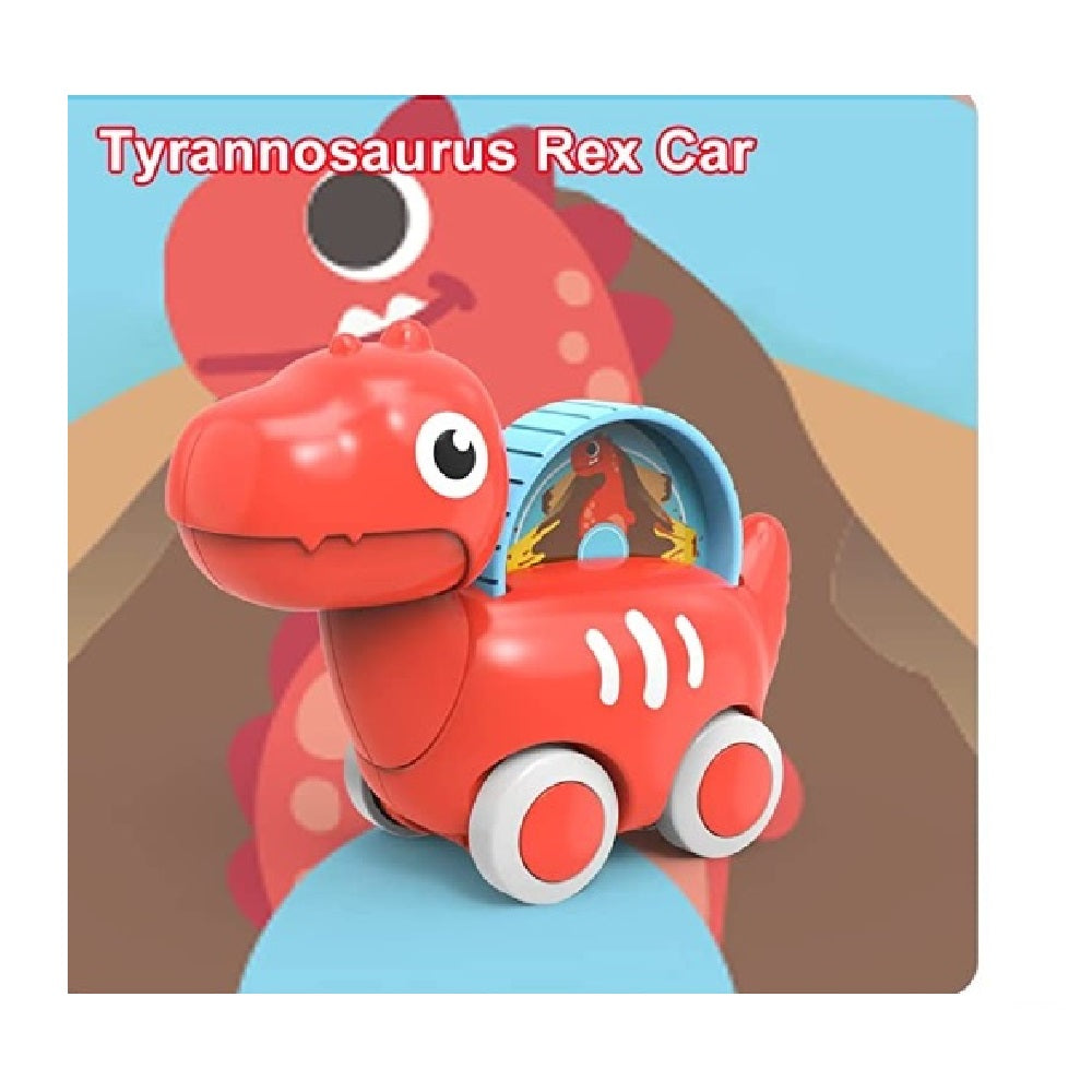 Huanger -Baby Dinosaur Push And Pull Toy Car With Wheels - Multicolor