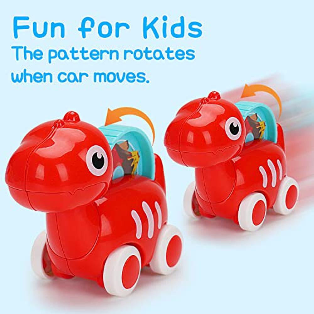 Huanger -Baby Dinosaur Push And Pull Toy Car With Wheels - Multicolor