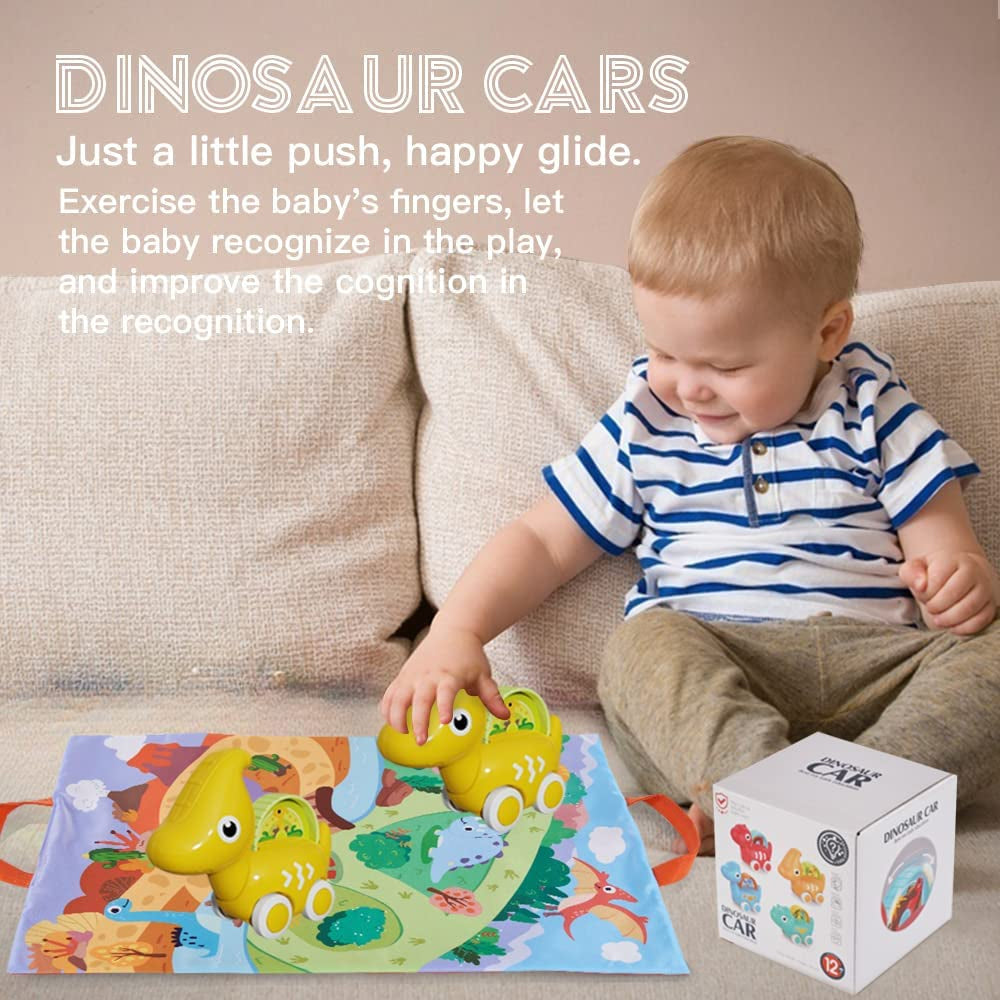 Huanger -Baby Dinosaur Push And Pull Toy Car With Wheels - Multicolor