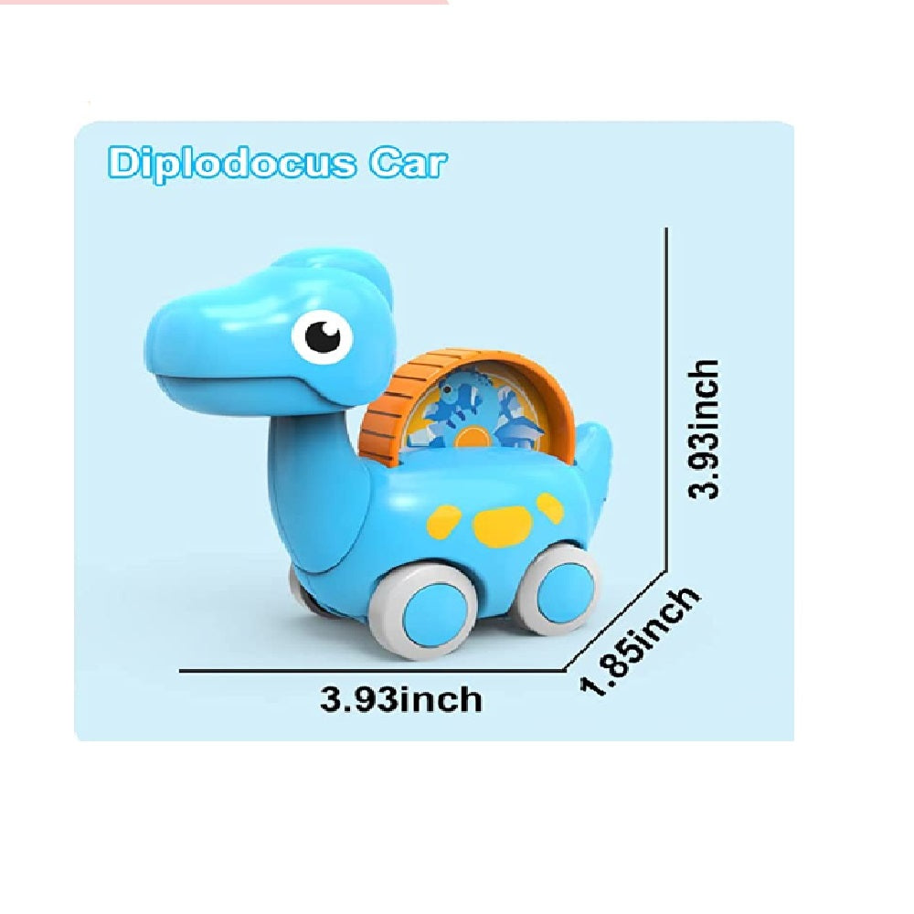 Huanger -Baby Dinosaur Push And Pull Toy Car With Wheels - Multicolor