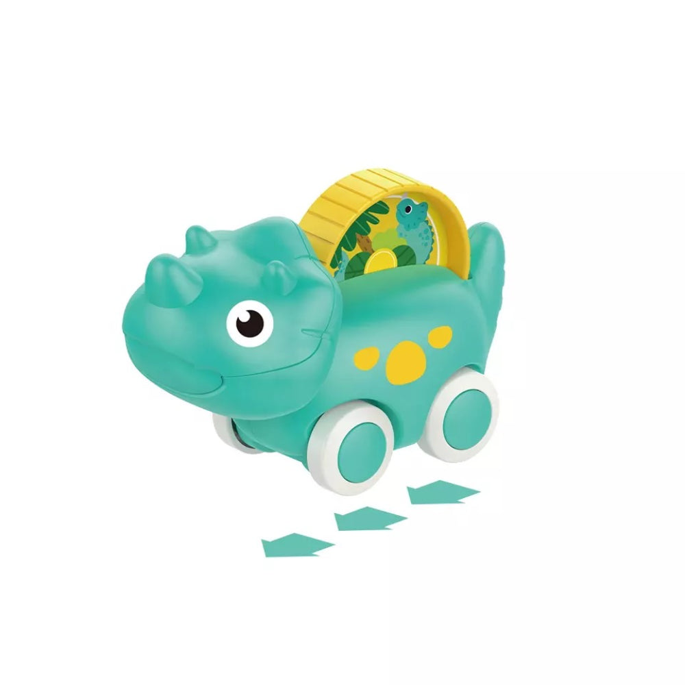Huanger -Baby Dinosaur Push And Pull Toy Car With Wheels - Multicolor