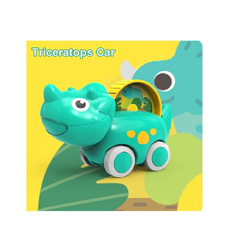 Huanger -Baby Dinosaur Push And Pull Toy Car With Wheels - Multicolor