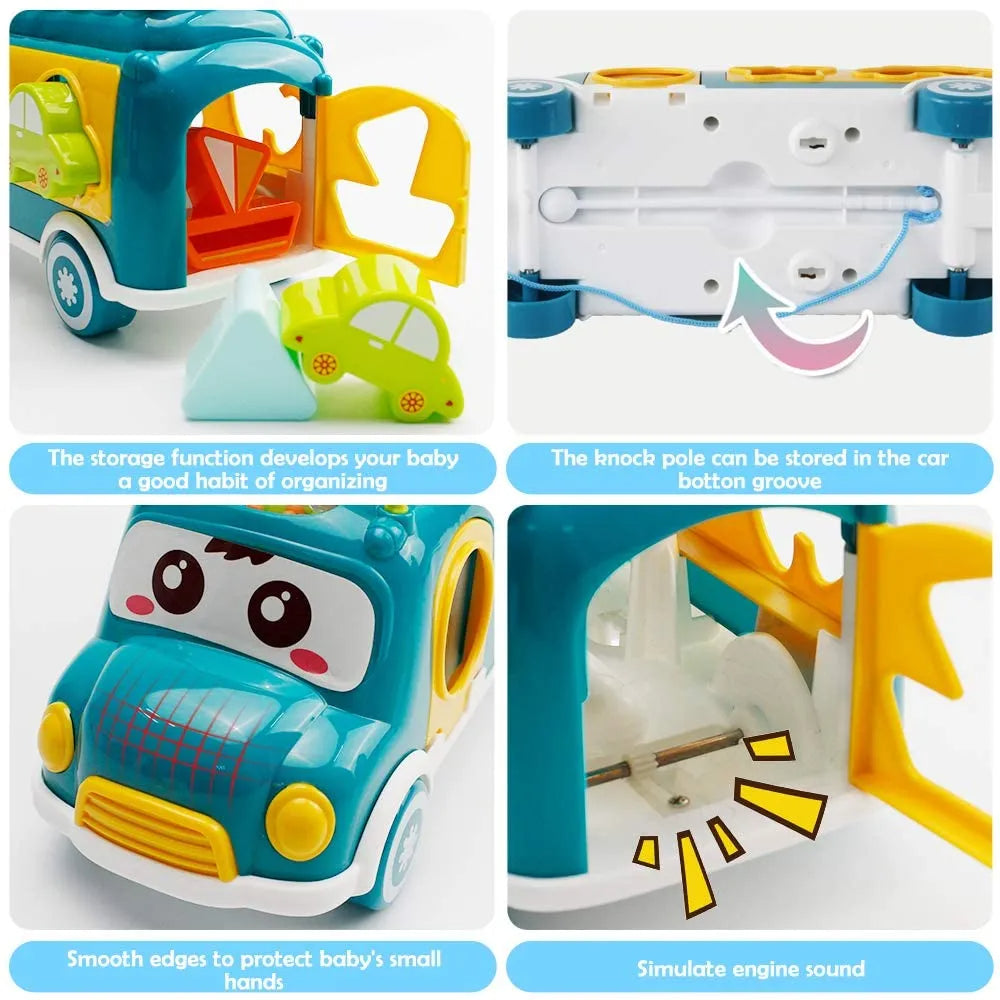 Huanger - Baby Musical Bus Toy With Xylophone -Green/Orange
