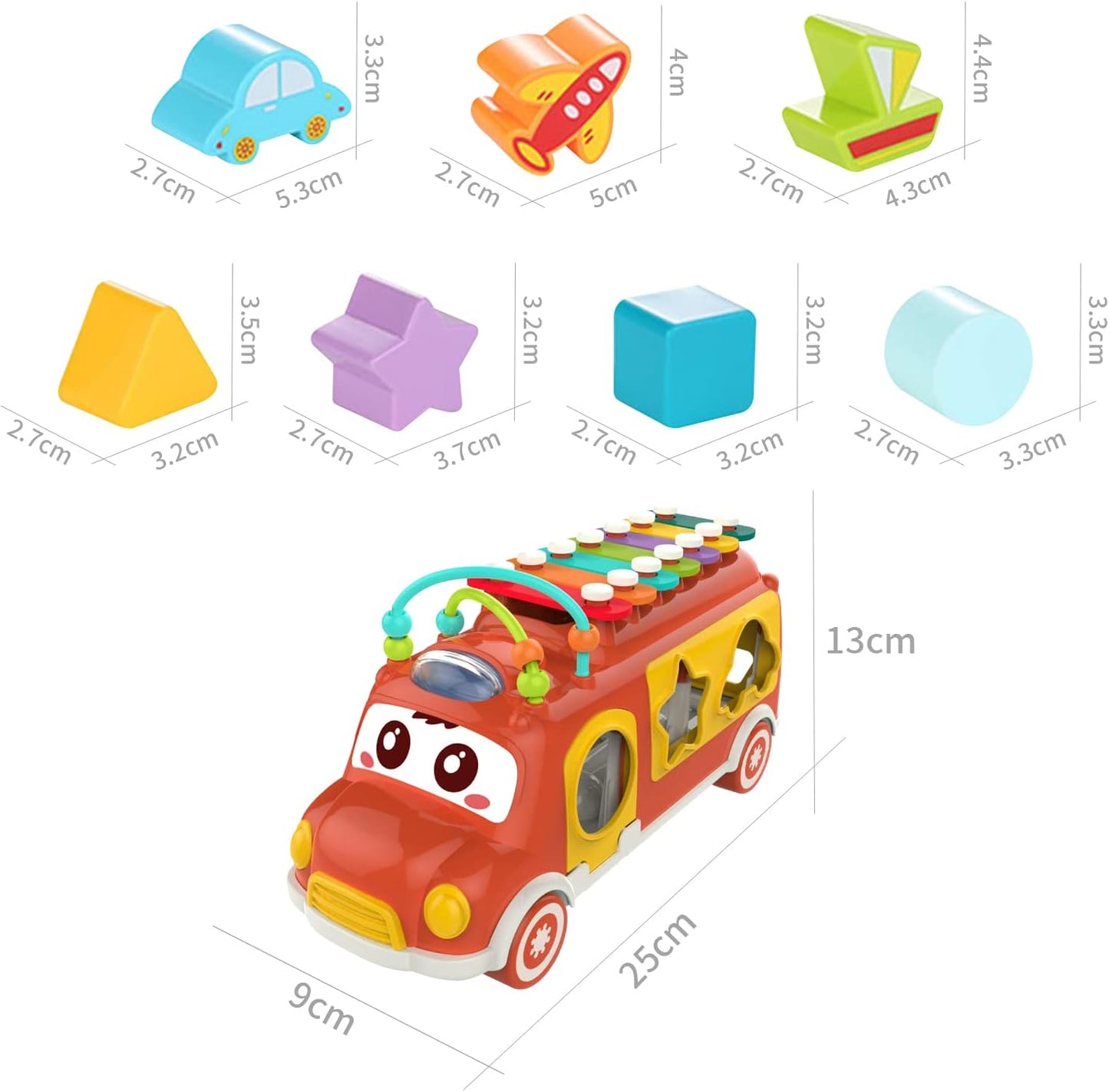 Huanger - Baby Musical Bus Toy With Xylophone -Green/Orange