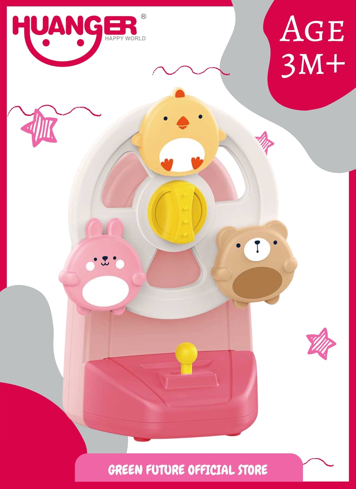 Little Angel - Baby Musical Ferris Wheel – Interactive Learning Toy - Blue/Pink