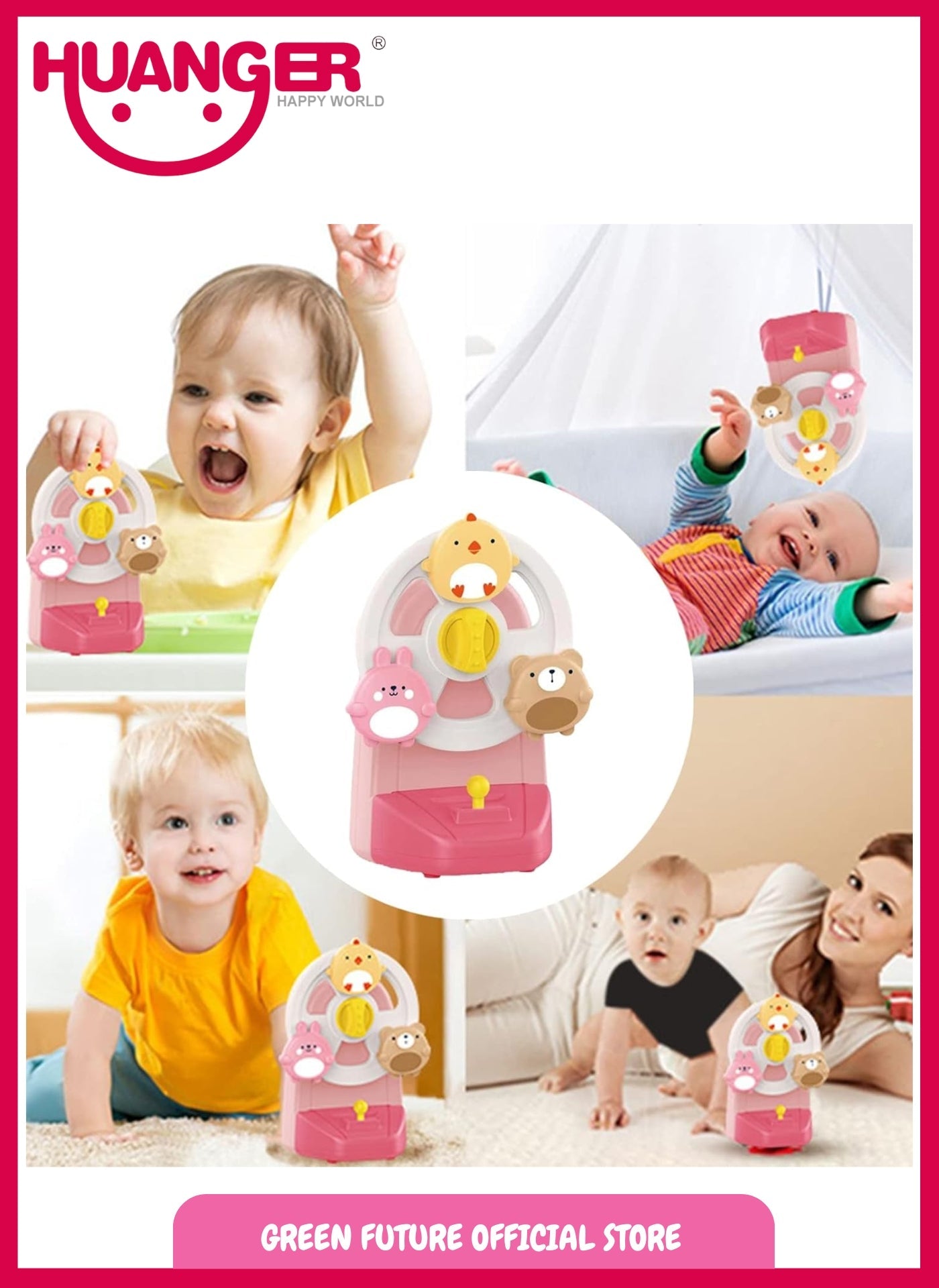 Little Angel - Baby Musical Ferris Wheel – Interactive Learning Toy - Blue/Pink