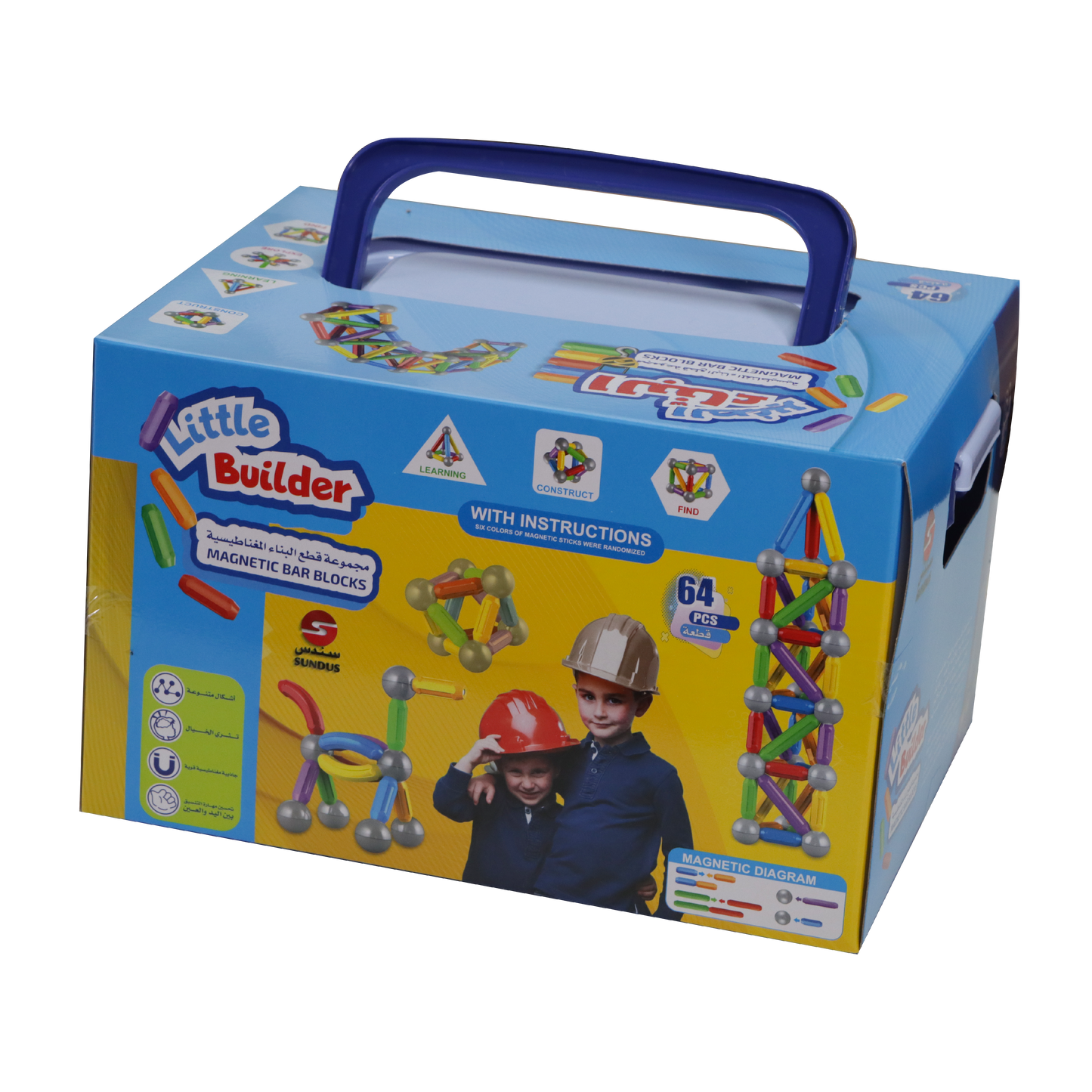 Little Builder - 64 Magnetic Building Pieces