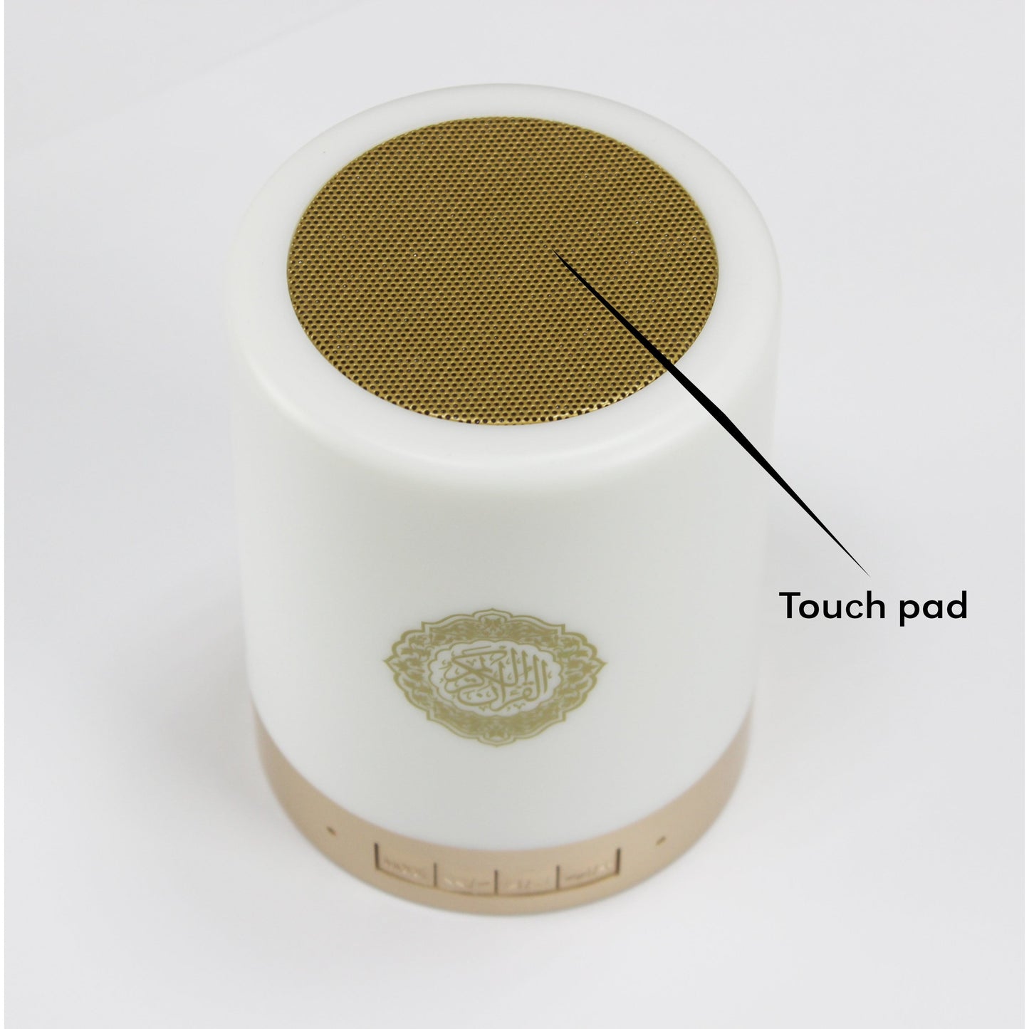 Luminous Quran Speaker with Touch-Activated Color-Changing Light