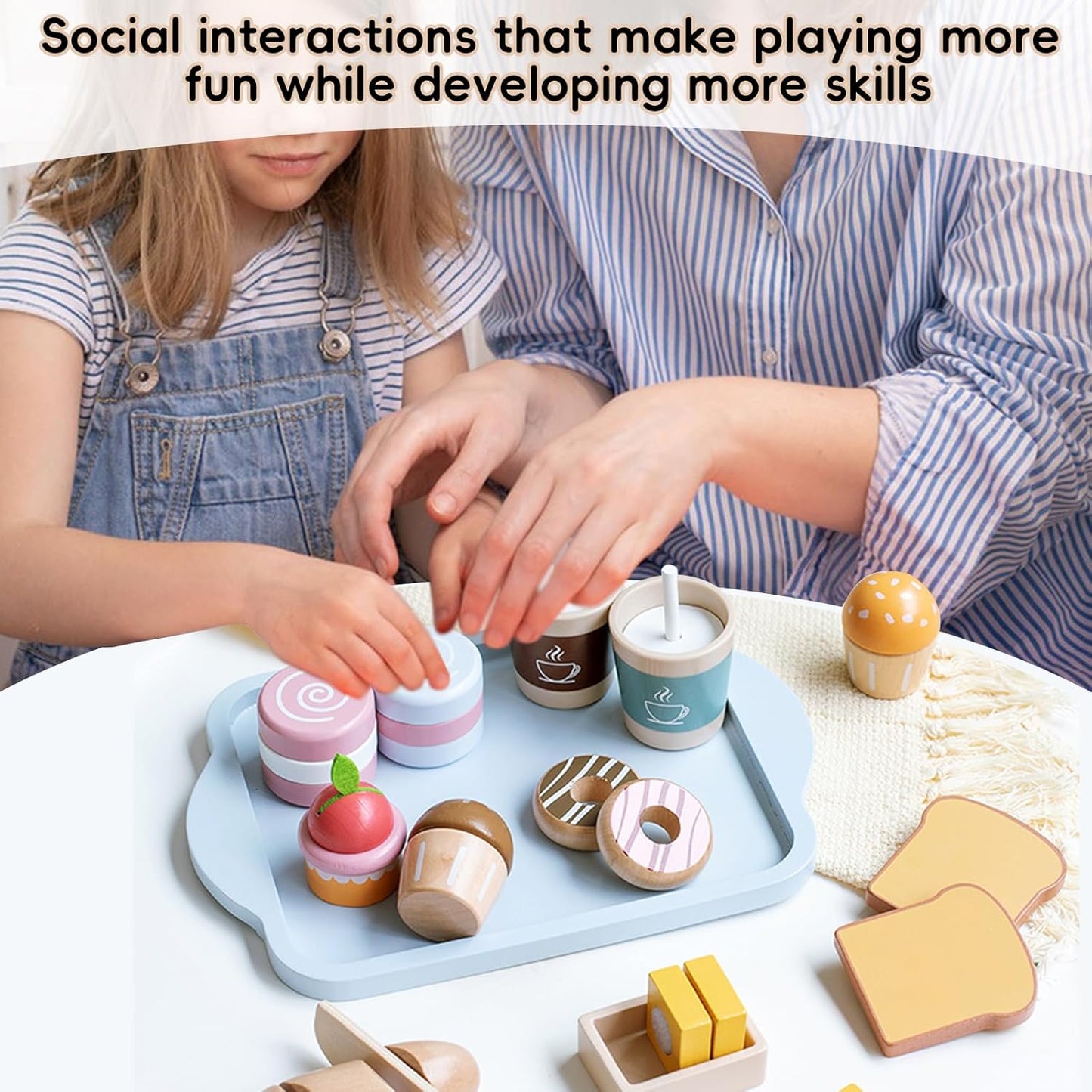 Little Angel - Kids Wooden Breakfast Playset – Pretend Food Toy