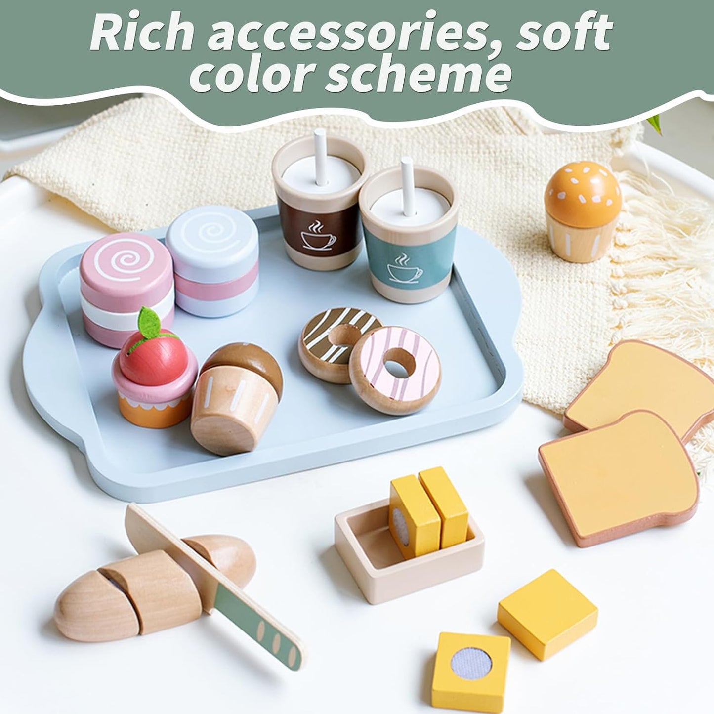 Little Angel - Kids Wooden Breakfast Playset – Pretend Food Toy