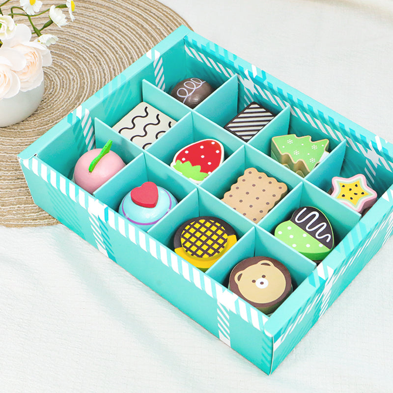 Little Angel - Kids Wooden Dessert Box Playset – 12 Pcs Pretend Toy