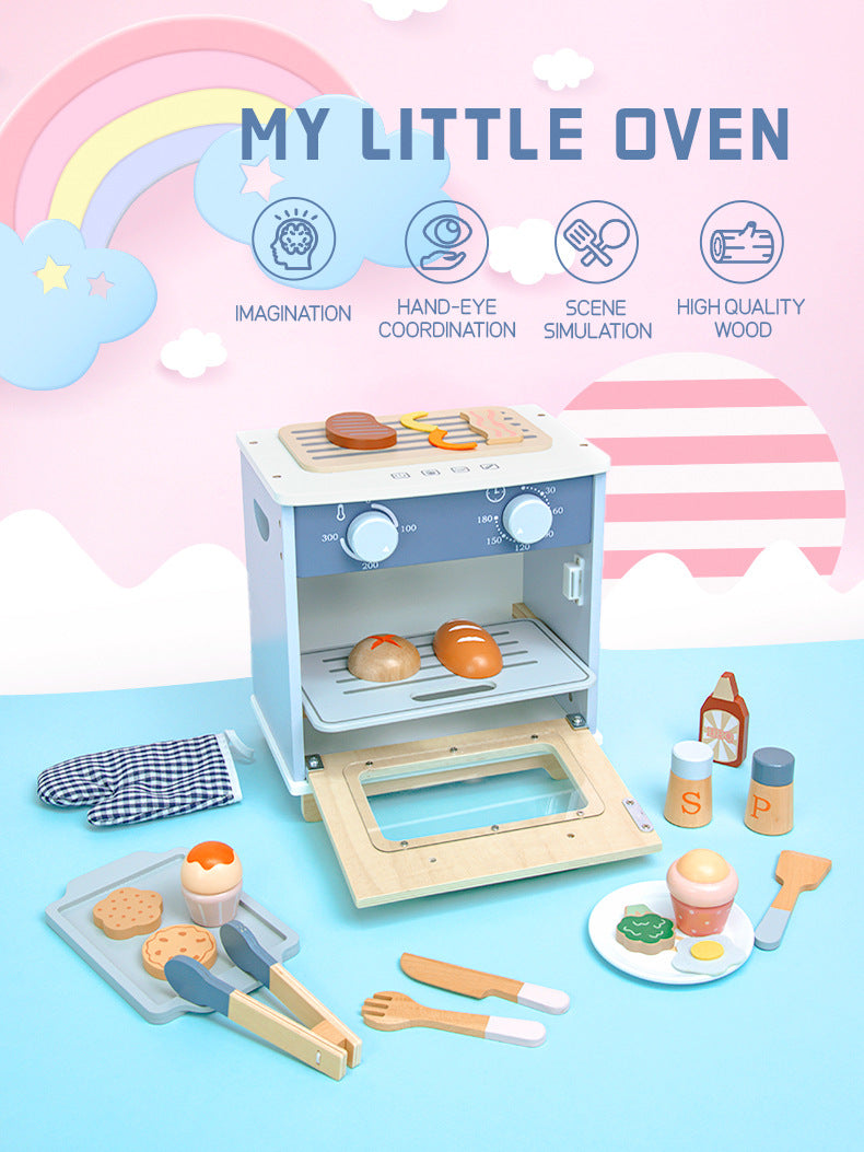 Little Angel -Kids Wooden Oven Playset – Baking Pretend Toy Set