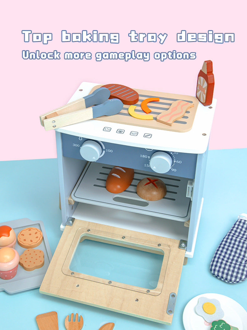 Little Angel -Kids Wooden Oven Playset – Baking Pretend Toy Set