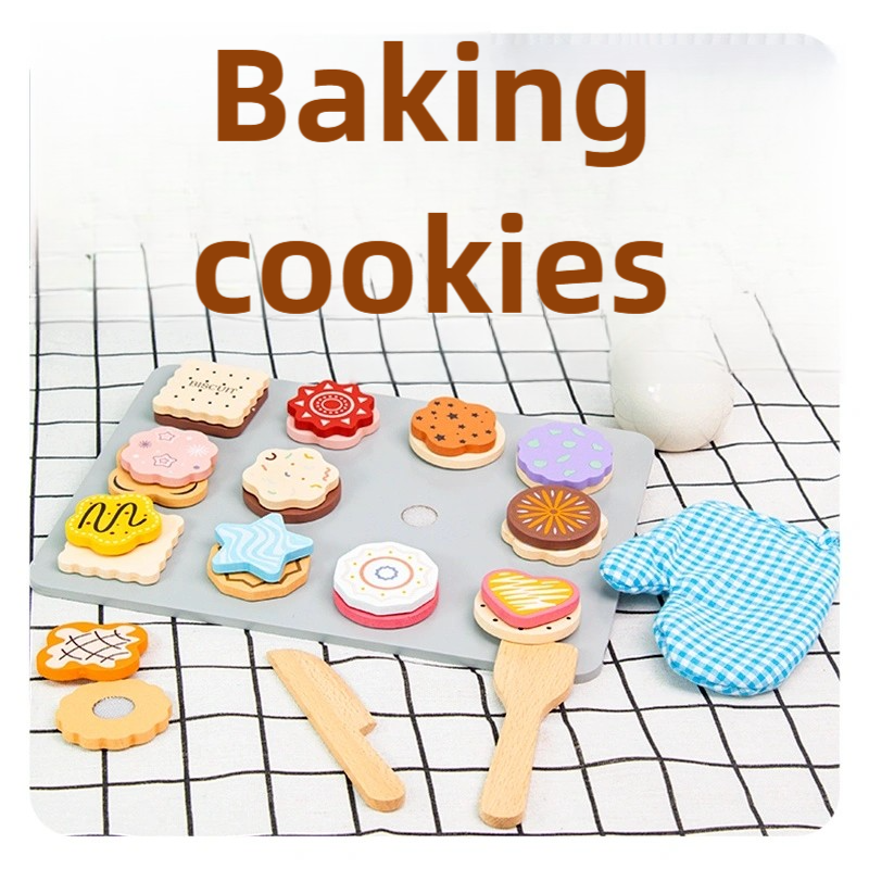 Little Angel - Kids Wooden Cookie Playset – Baking Pretend Toy Set