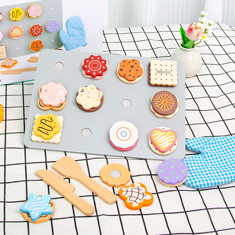 Little Angel - Kids Wooden Cookie Playset – Baking Pretend Toy Set