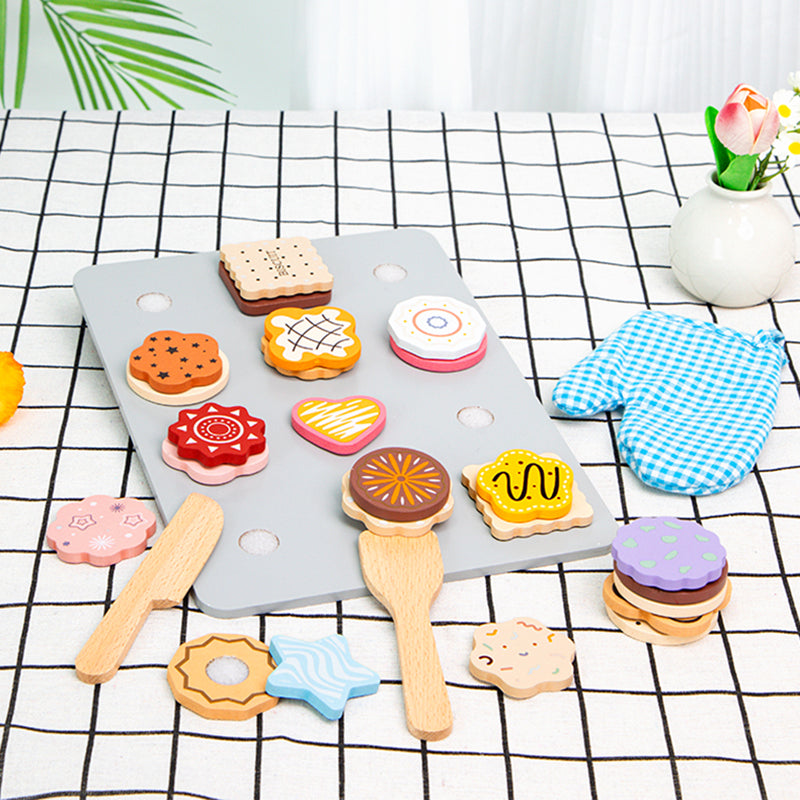Little Angel - Kids Wooden Cookie Playset – Baking Pretend Toy Set