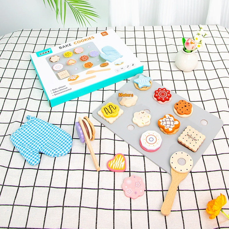 Little Angel - Kids Wooden Cookie Playset – Baking Pretend Toy Set