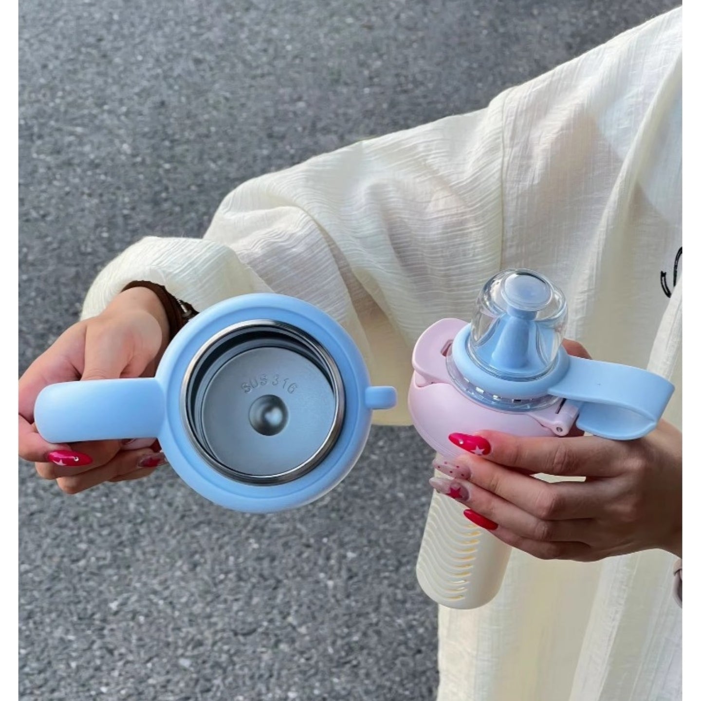 Little Angel -  Kids Water Bottle With Straw 316 Stainless Steel 900Ml
