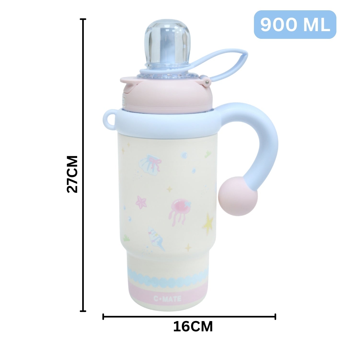 Little Angel -  Kids Water Bottle With Straw 316 Stainless Steel 900Ml