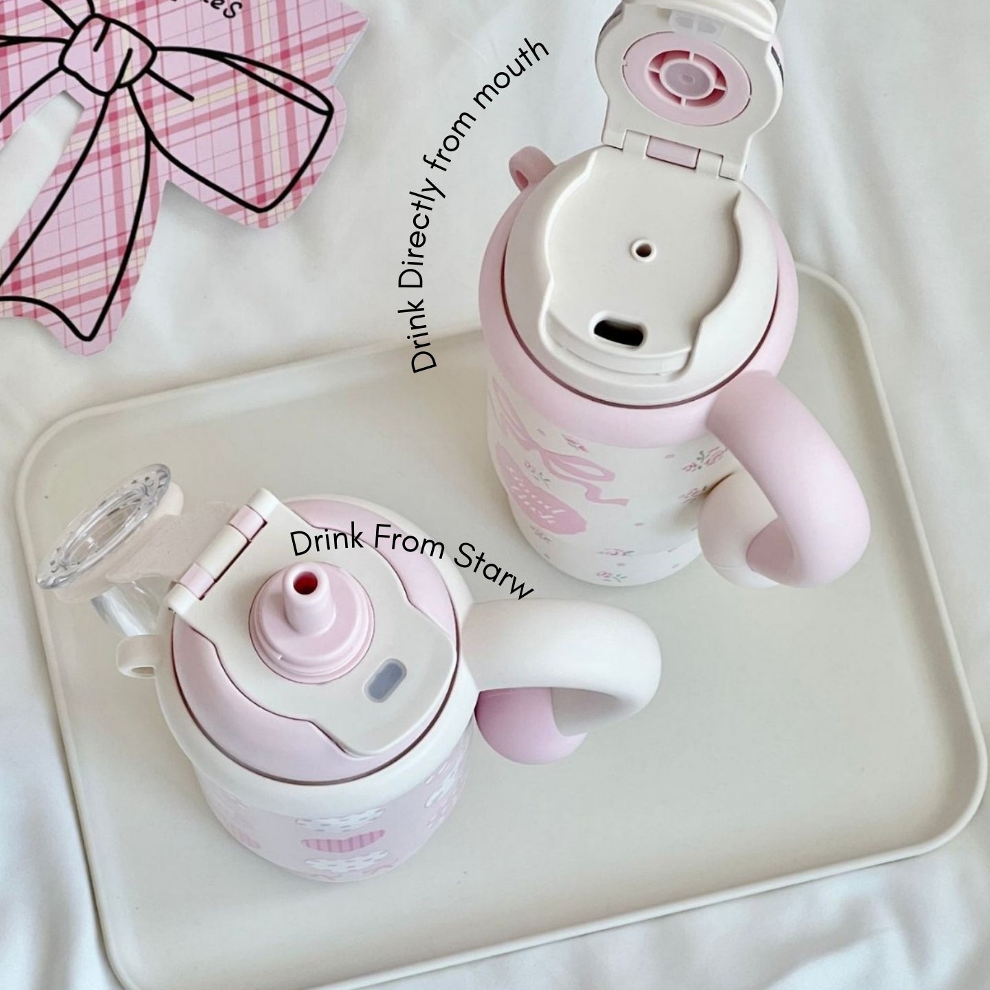 Little Angel -  Kids Water Bottle With Straw 316 Stainless Steel 900Ml