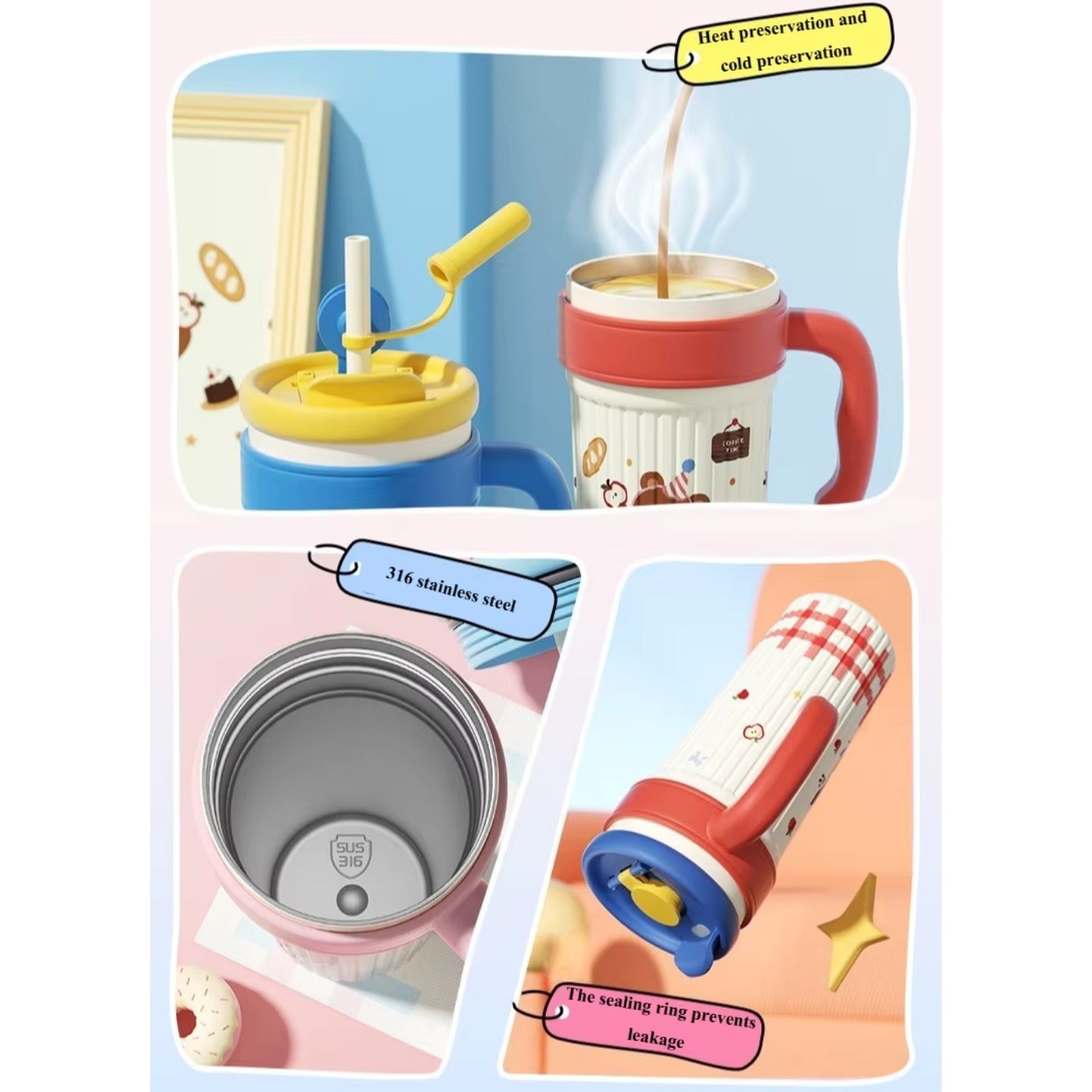 Little Angel - Kids Water Bottle 750Ml | 316 Stainless Steel Straw Cup